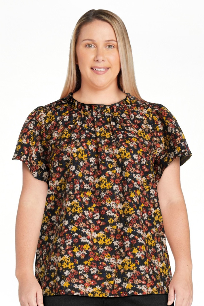 Time and Tru Women's Flutter Sleeve Blouse, Sizes XS-XXXL | Walmart (US)
