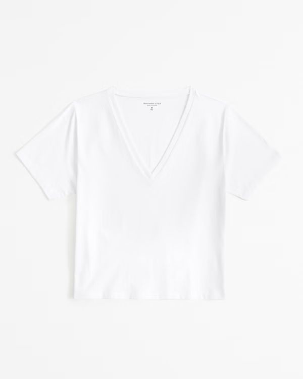 Premium Polished V-Neck Skimming Tee | Abercrombie & Fitch (US)