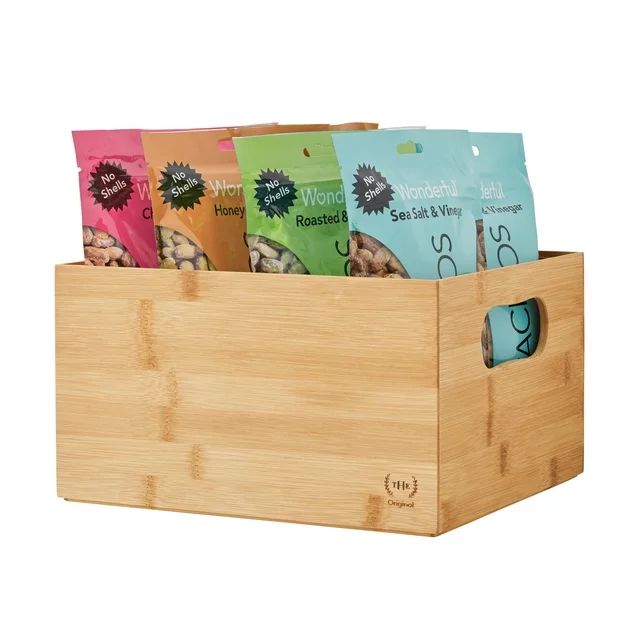The Home Edit 2 Piece Small Bamboo Organizing and Storage Bins Brown | Walmart (US)