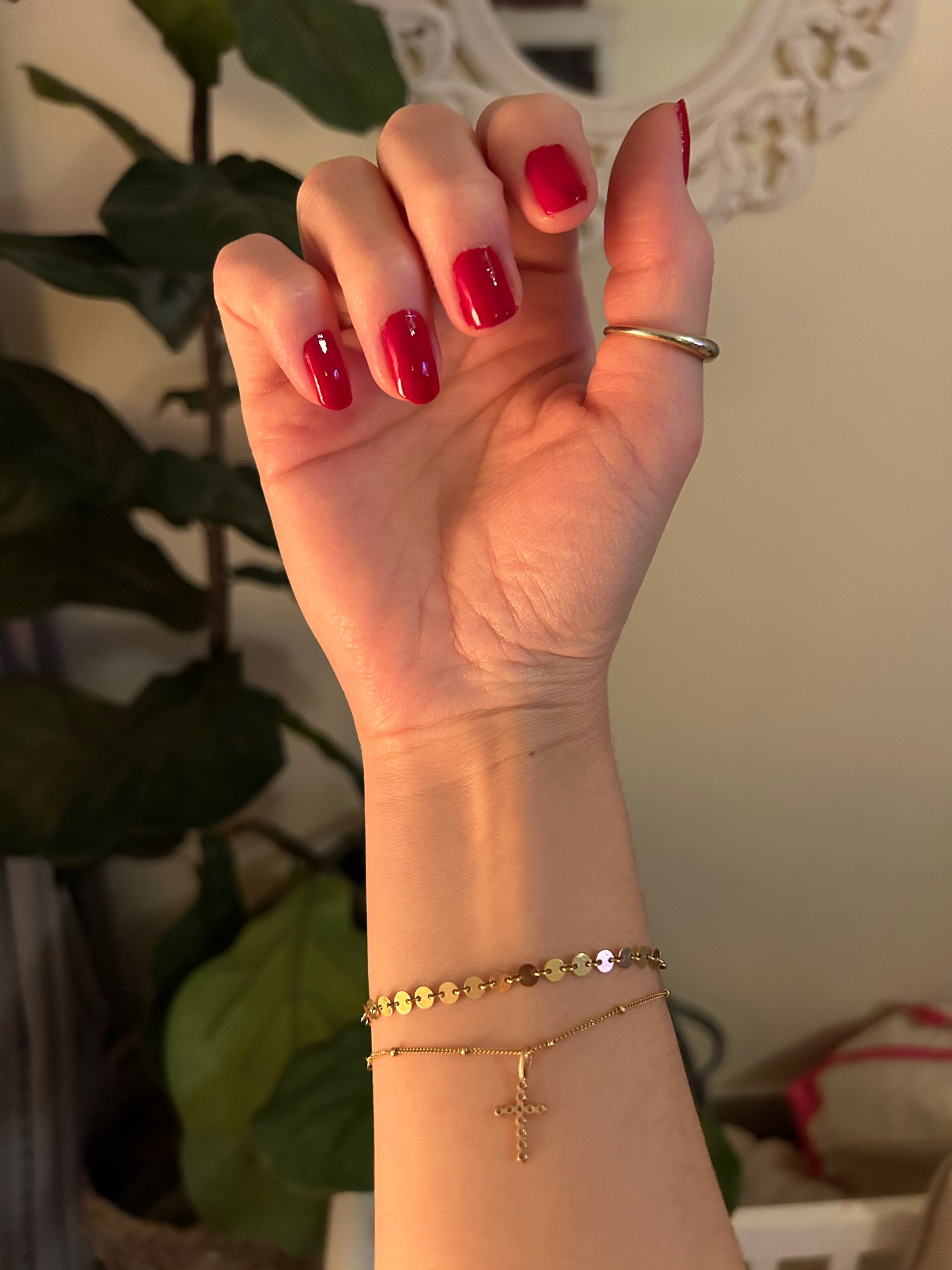 Red nails | Christmas nails | Ella Mila nail polish | winter nails

Made by Mary jewelry- code to save: MICHELLE10 

Gold bracelet | cross charm | gold ring 

#LTKHoliday #LTKBeauty #LTKStyleTip