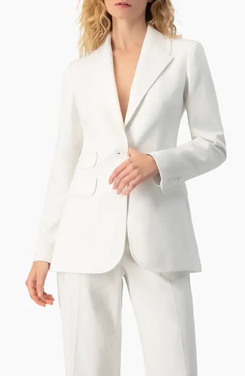 IVONNE Single-Breasted Structured Tailored Blazer in White at Nordstrom, Size 12 | Nordstrom
