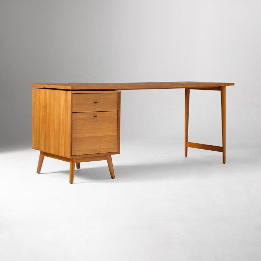Mid-Century Modular Desk w/ File Cabinet (70") | West Elm (US)