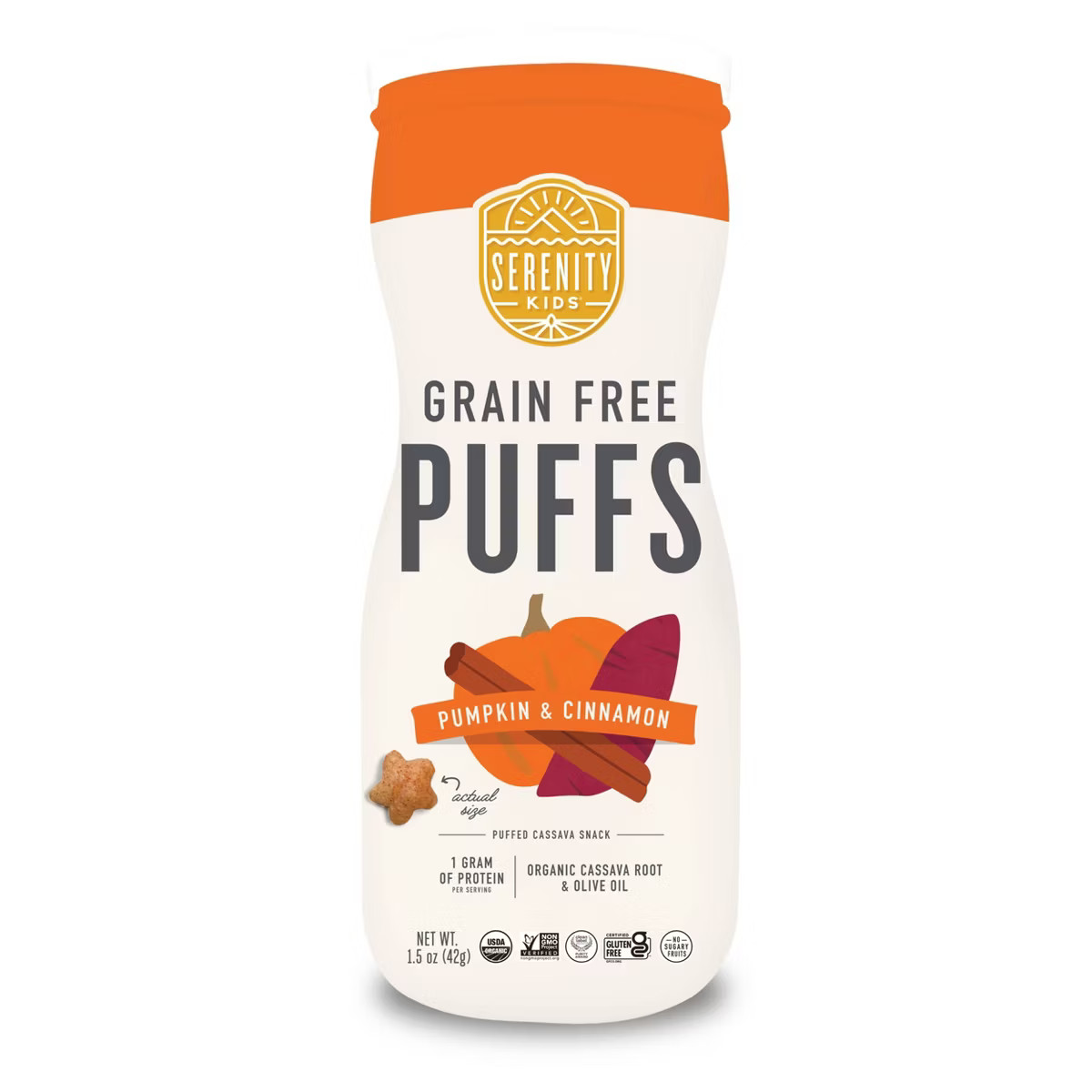 Serenity Kids Pumpkin & Cinnamon Grain Free Puffs - 1.5oz | Target