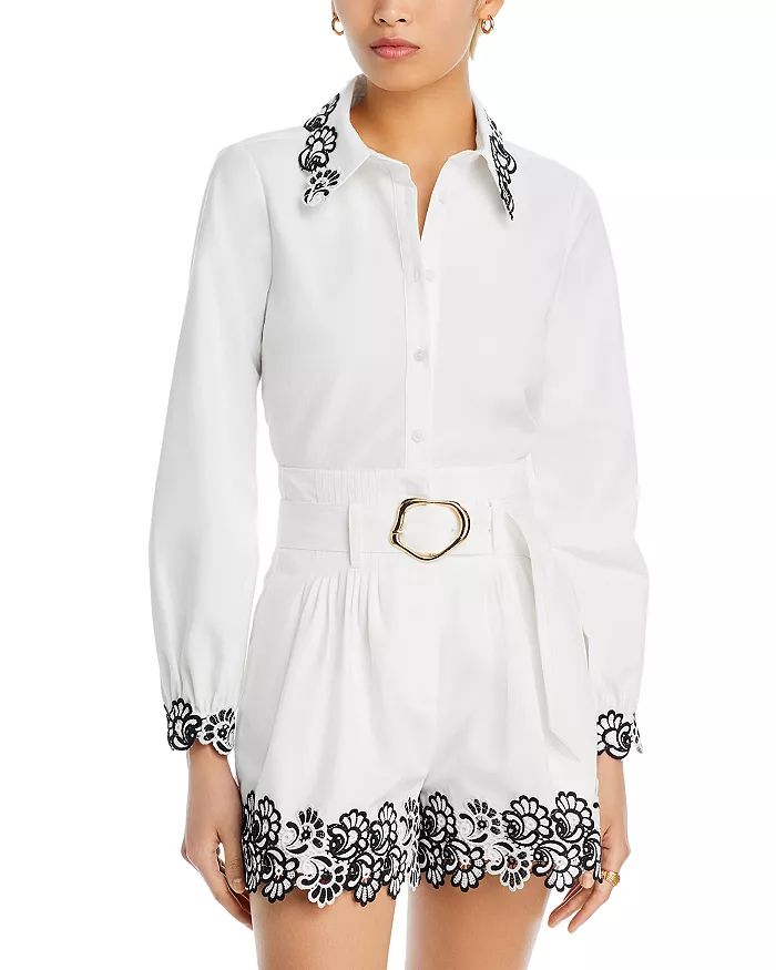 Lace Trim Collared Shirt- 100% Exclusive | Bloomingdale's (US)