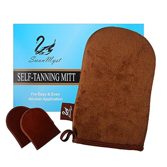 SwanMyst Self Tanning Mitt Applicator, Double Side Microfiber Sunless Tanner Glove for Flawless and  | Amazon (US)