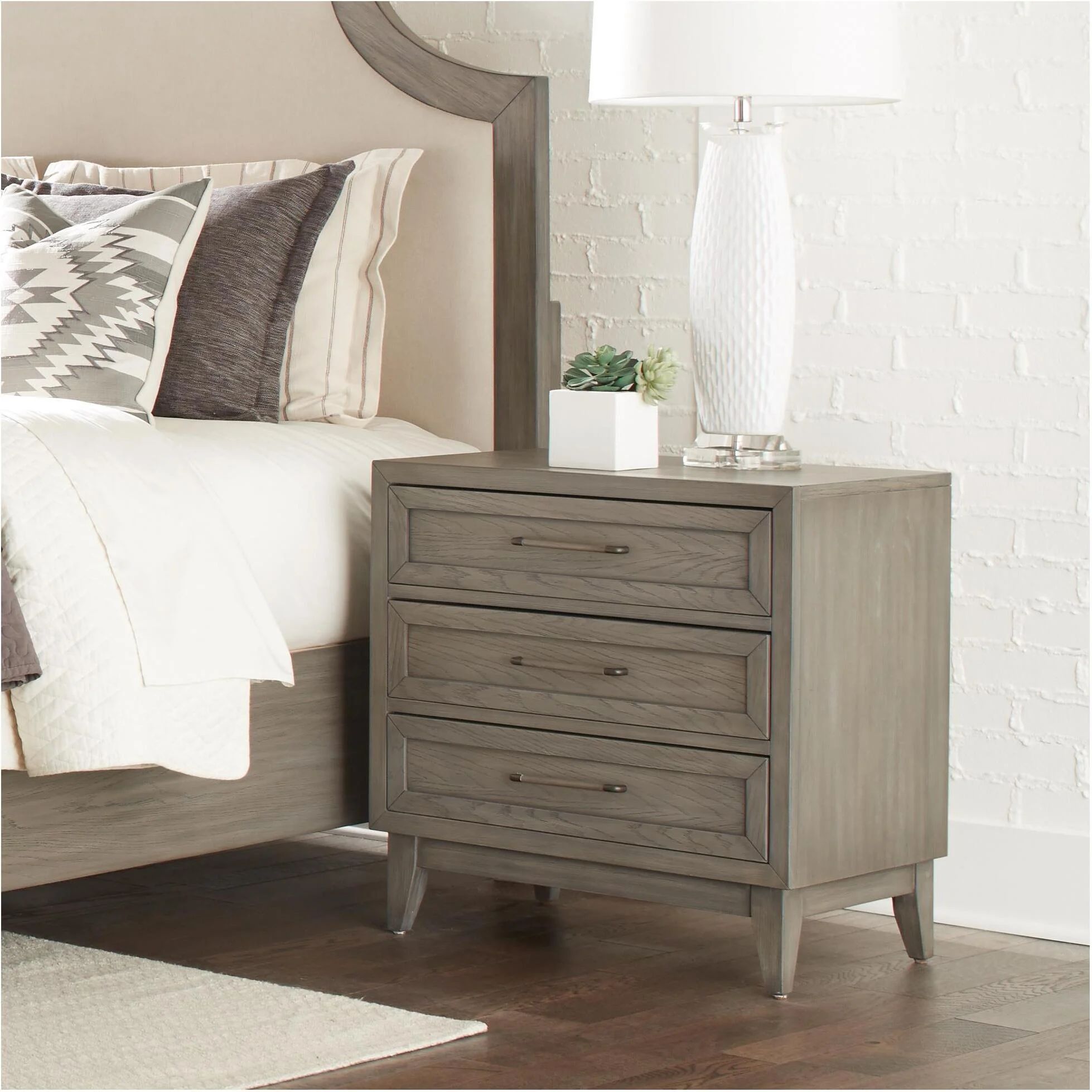 Vogue Gray Wash 3 Drawer Nightstand | 1stopbedrooms