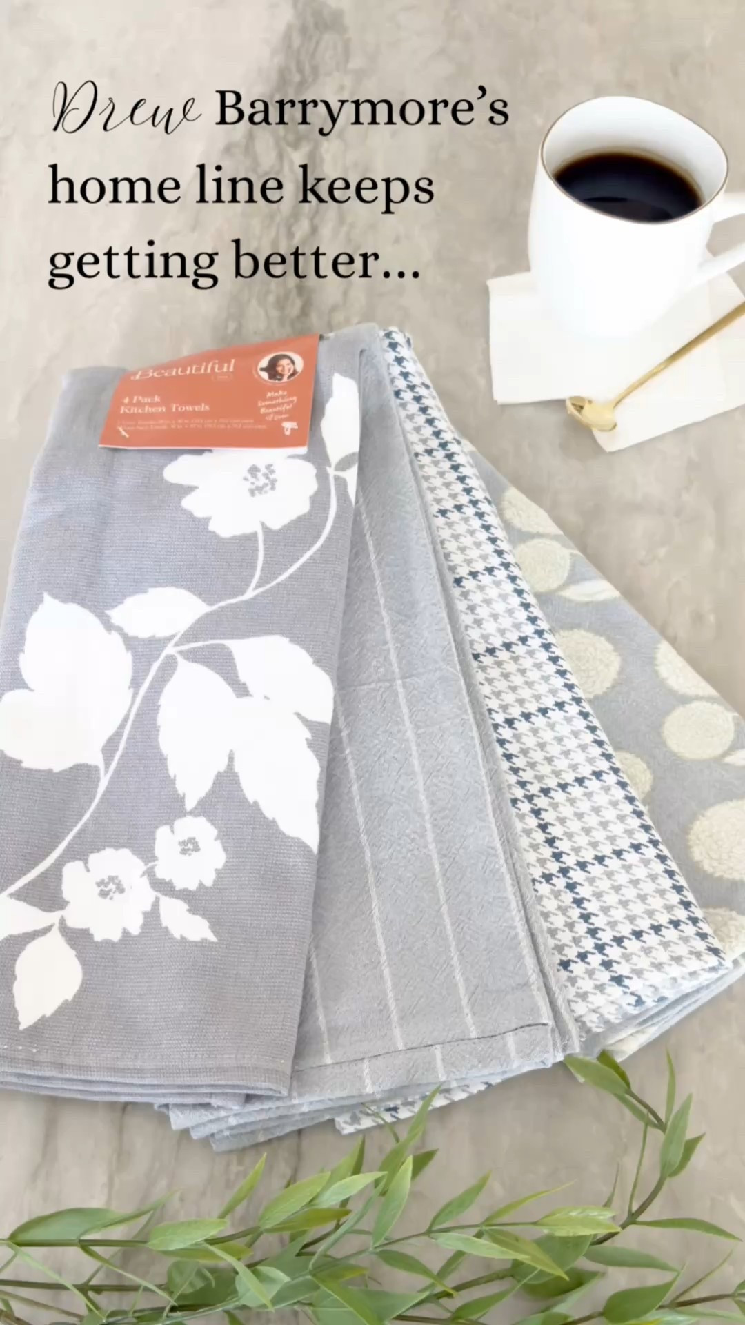 Just unboxed this 4-pack of kitchen towels from the Beautiful by Drew Barrymore line—and I’m honestly impressed. The set includes soft cotton towels in subtle blue and gray tones that look way more expensive than they are.
They styled so well in my kitchen, and the fabric is absorbent and lightweight—great for everyday use or a spring refresh.
	•	Under $10 for a set of 4
	•	Muted gray + dusty blue tones (not sky blue like the listing)
	•	Soft cotton with designer-style prints
	•	Looks great styled on oven handles or folded on the counter
	•	Perfect for neutral or coastal kitchens
	•	True to the Beautiful brand—stylish + affordable

#LTKHome #LTKSeasonal #LTKFinds #WalmartFinds #AffordableHome #KitchenStyle #BeautifulByDrew

#LTKSeasonal #LTKFindsUnder50 #LTKHome