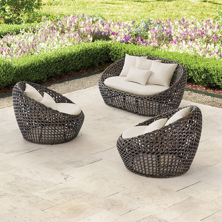 Mason Outdoor Outdoor Loveseat Cocoon Set - Grandin Road | Grandin Road
