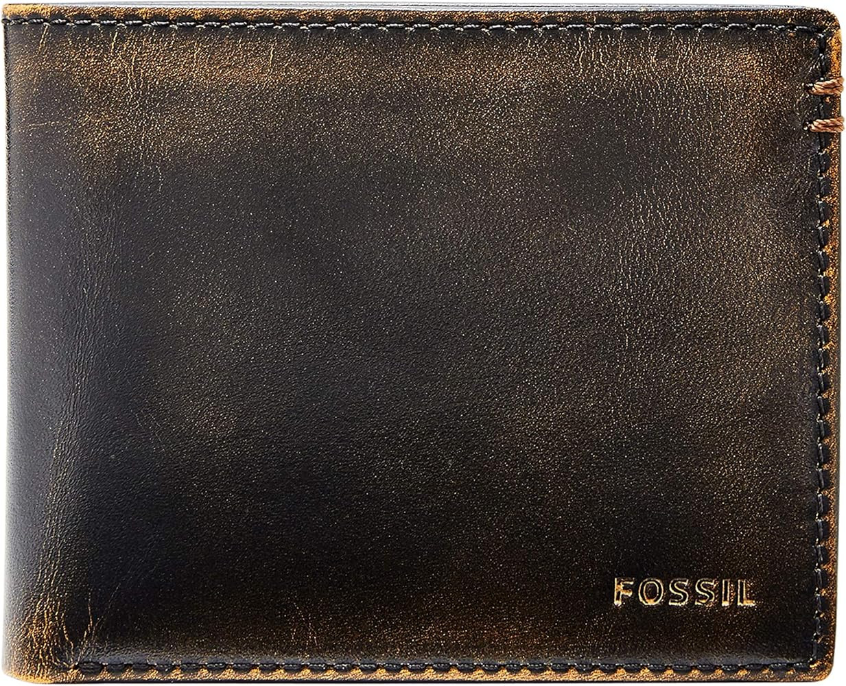Fossil Men's Wade Leather Bifold with Flip ID Wallet, Black, (Model: ML3882001) | Amazon (US)