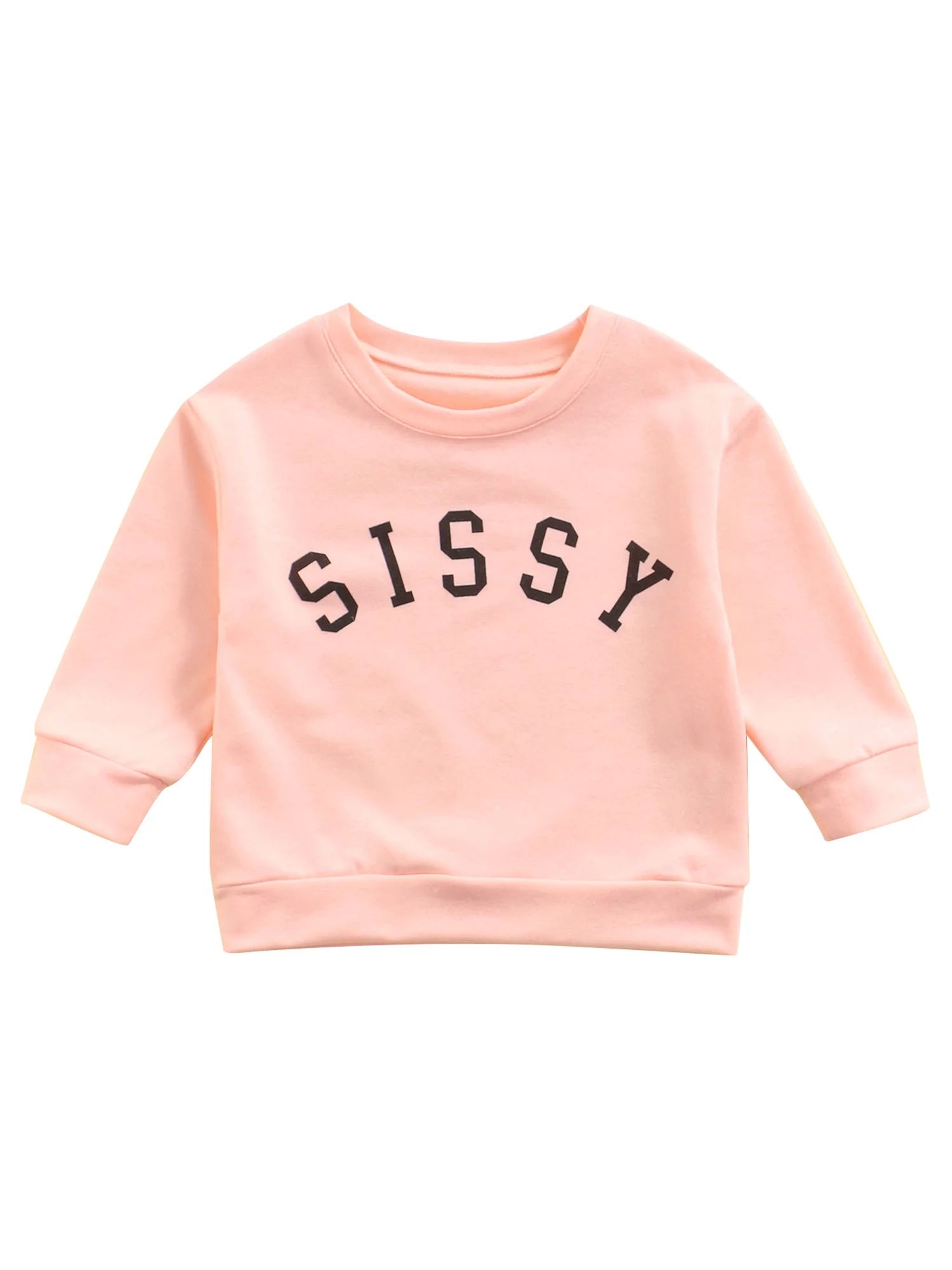 Sissy Letter Printed Baby Boy Girl Crewneck Sweatshirt Kids Infant Pullover Tops Fall Clothes | Walmart (US)