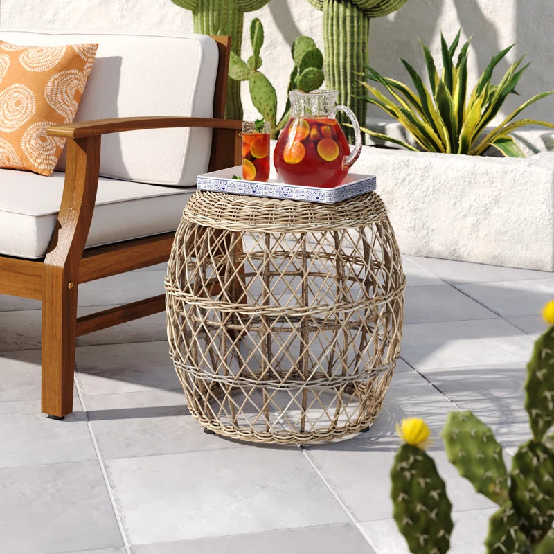 Coury Bar Harbor Wicker Side Table | Wayfair North America