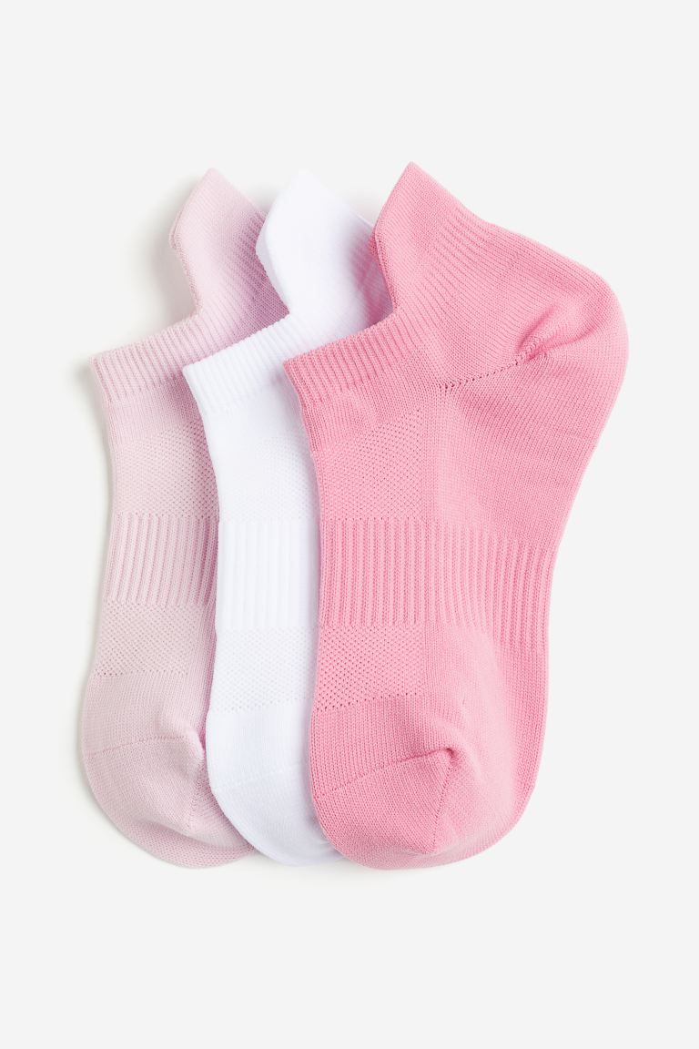 3-pack DryMove™ Sports Socks - Pink/light pink/white - Ladies | H&M US | H&M (US + CA)