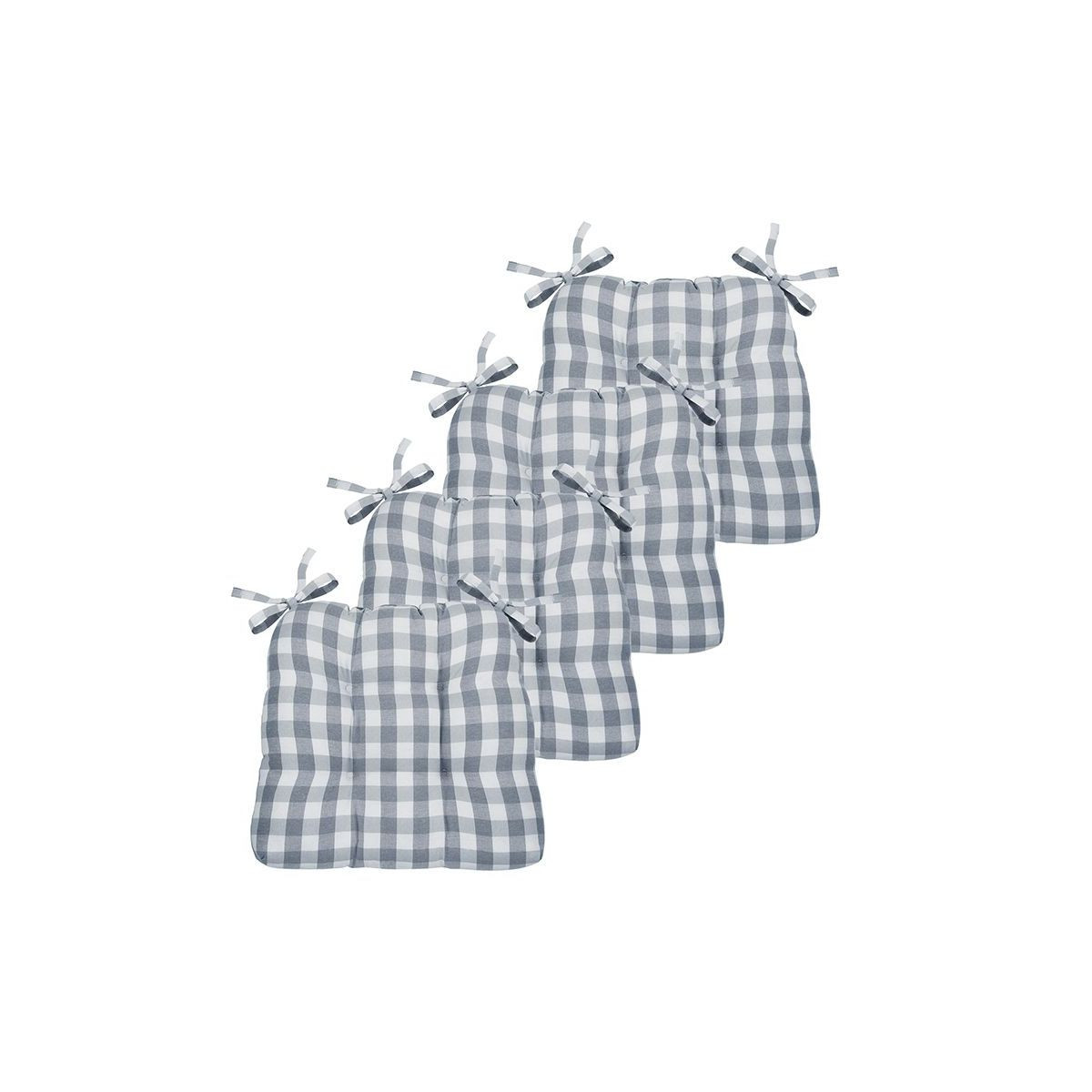Kate Aurora Country Living Gingham Plaid Checkered Country Farmhouse Chair Cushion Pads - 4 Piece... | Target
