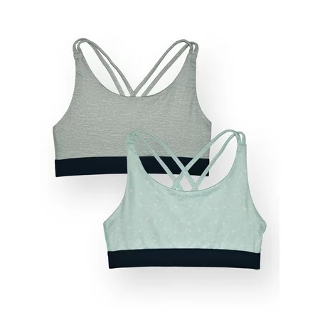 Athletic Works Girls Sports Bra Strappy Back Design (Little & Big Girl) 2-Pack | Walmart (US)