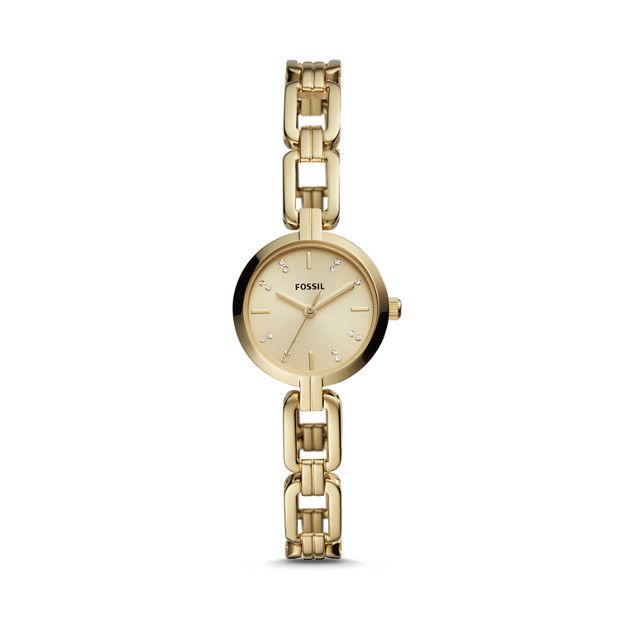 Kerrigan Mini Three-Hand Gold-Tone Stainless Steel Watch | Fossil (US)