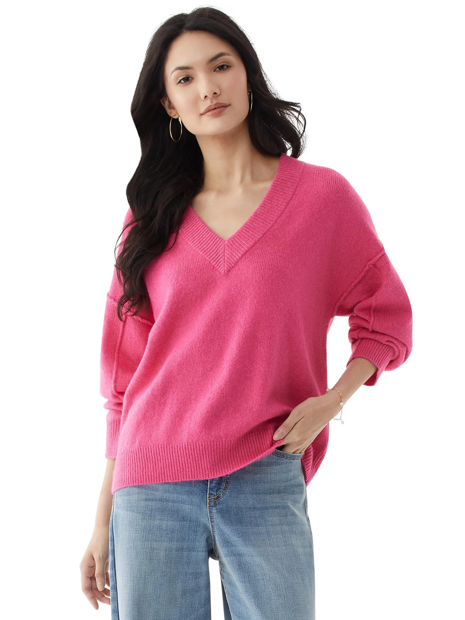 Scoop Women's V-Neck Sweater | Walmart (US)