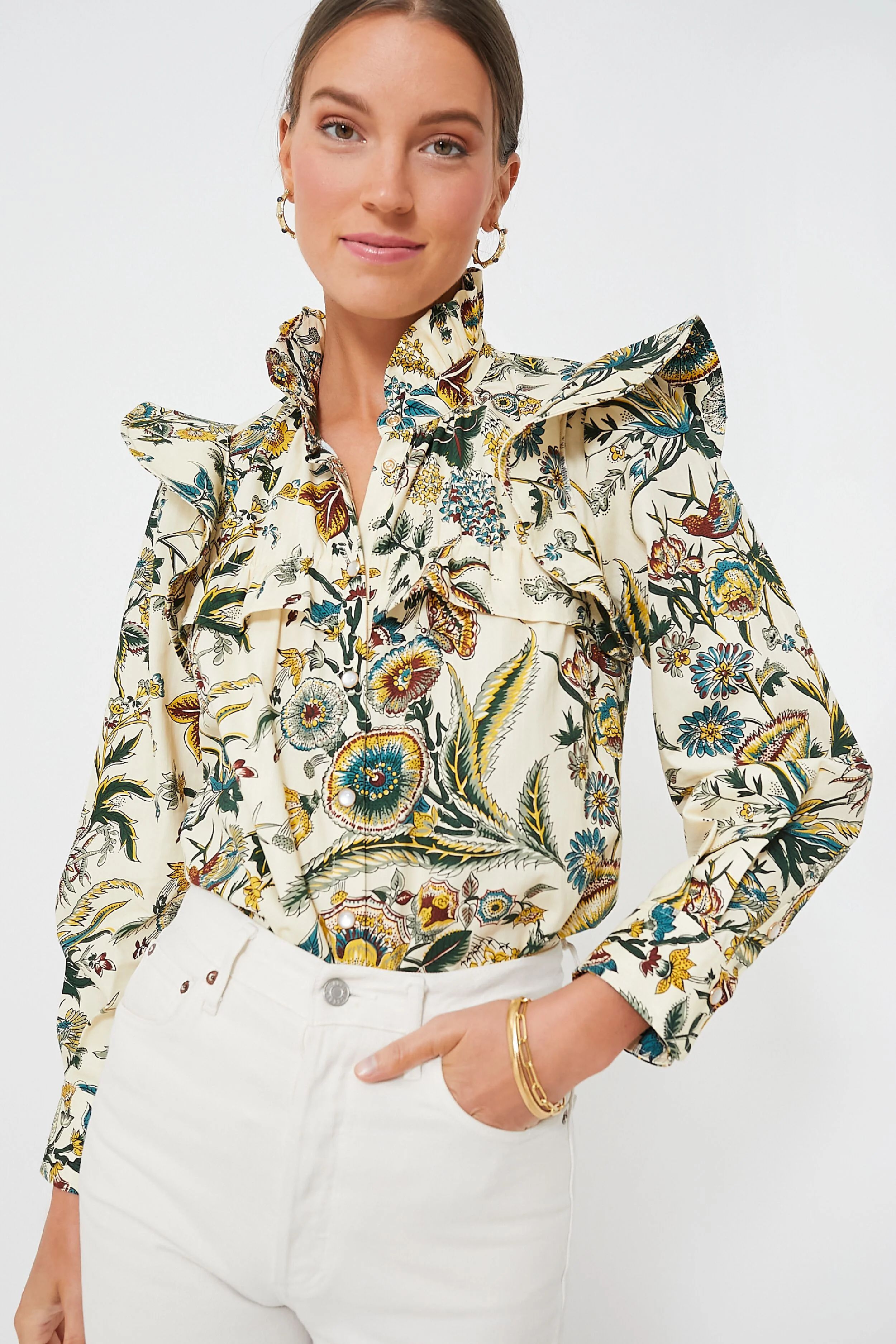 Sharp Floral Winnie Blouse | Tuckernuck (US)