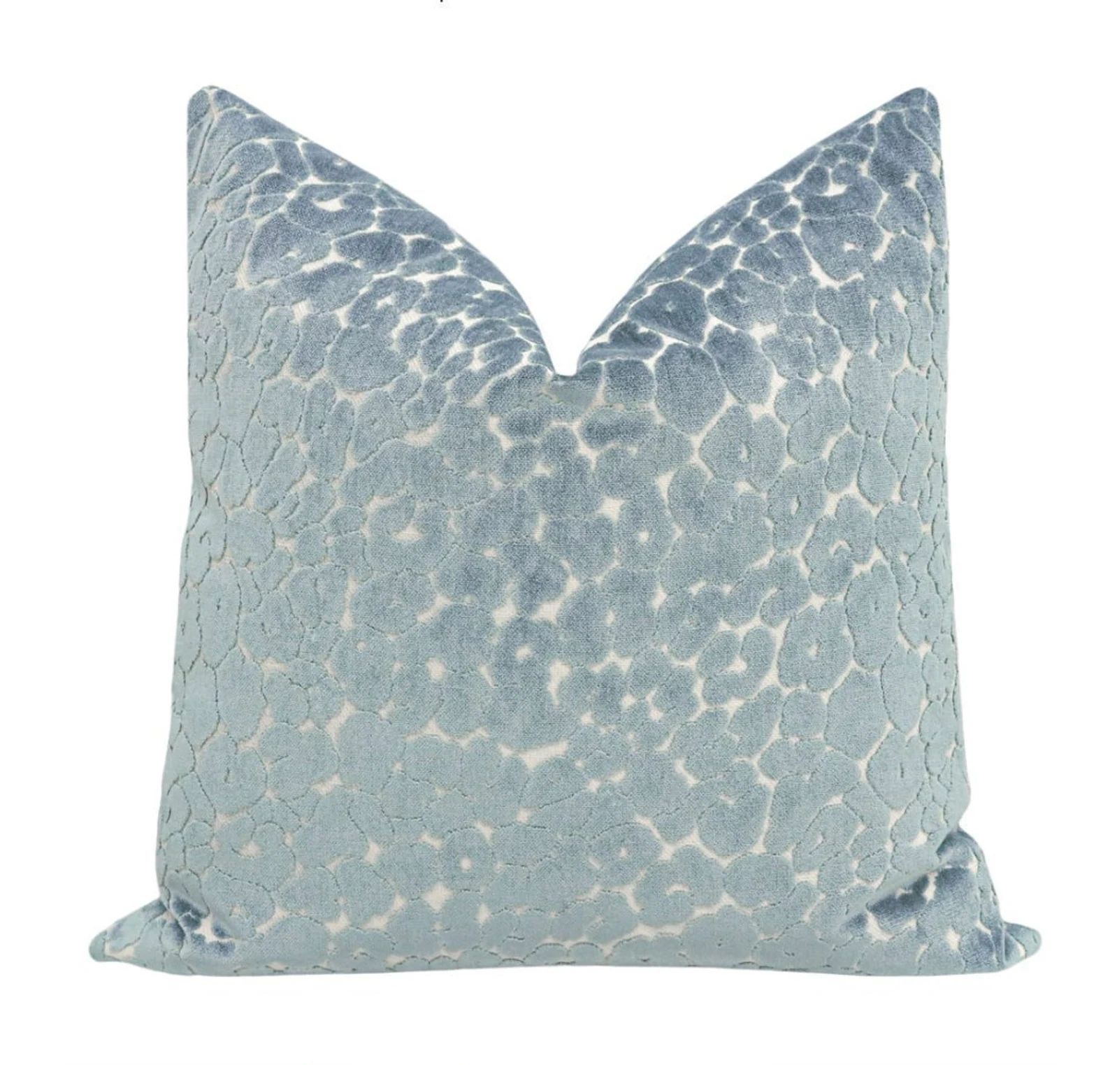 Leopard Cut Velvet // Cerulean Blue Pillow COVER ONLY  Cut | Etsy | Etsy (US)