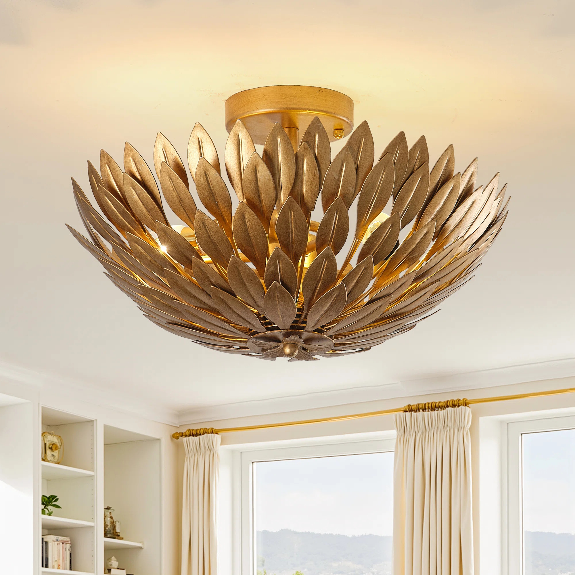 Modern 16" 3-Light Barss Dome Semi-Flush Mount Ceiling Light | Wayfair North America
