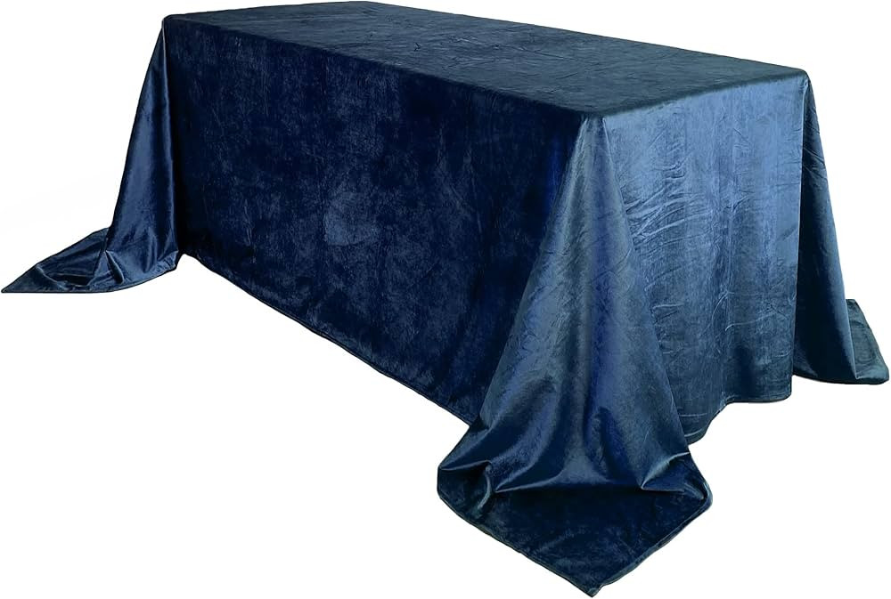 YOUR CHAIR COVERS - Rectangular Royal Velvet Tablecloths - Navy Blue, Premium Quality Seamless Ta... | Amazon (US)