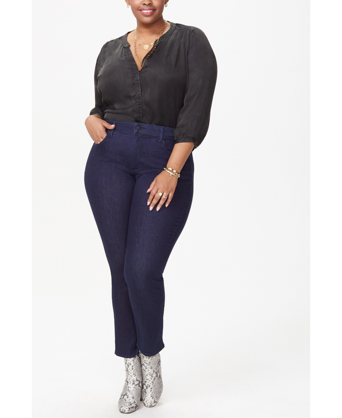 Nydj Plus Size Sheri Slim Jean - Rinse | Macy's