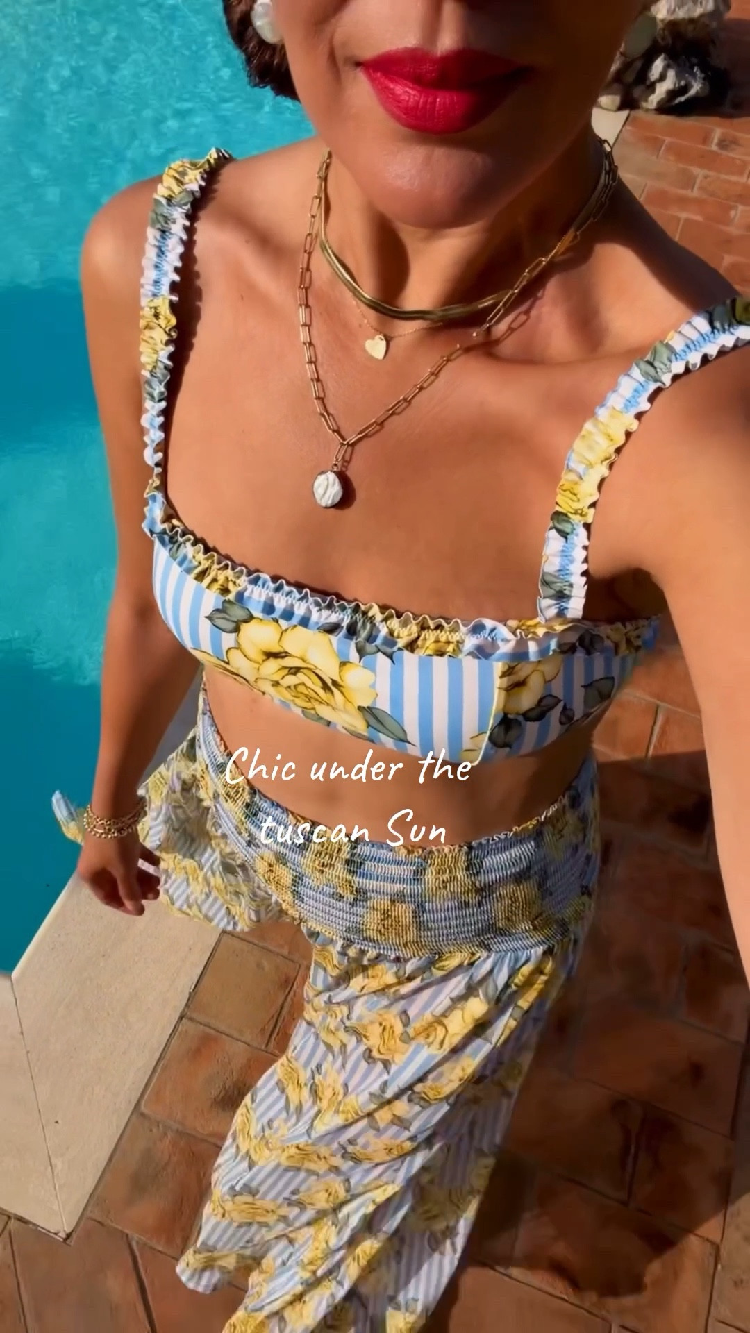 The perfect and modest swimsuit set! And the skirt!  Size S in everything.
Lipstick is ruby woo.
@hutch.design @set&stones @Anthropologie 

#LTKOver40 #LTKSwim