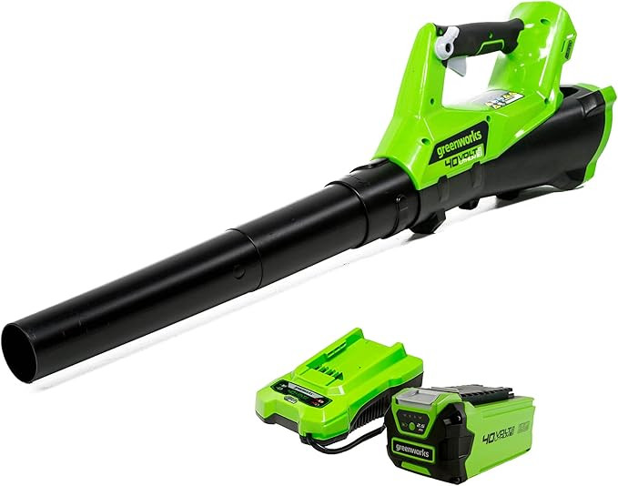 Greenworks 40V (110 MPH / 390 CFM) Cordless Axial Blower, 2.5Ah Battery and Charger Included | Amazon (US)