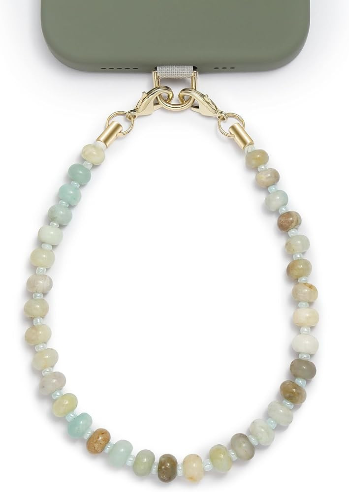 Natural Stone Phone Charm, Beaded Healing Phone Wrist Strap, Handmade Cellphone Chain Lanyard wit... | Amazon (US)