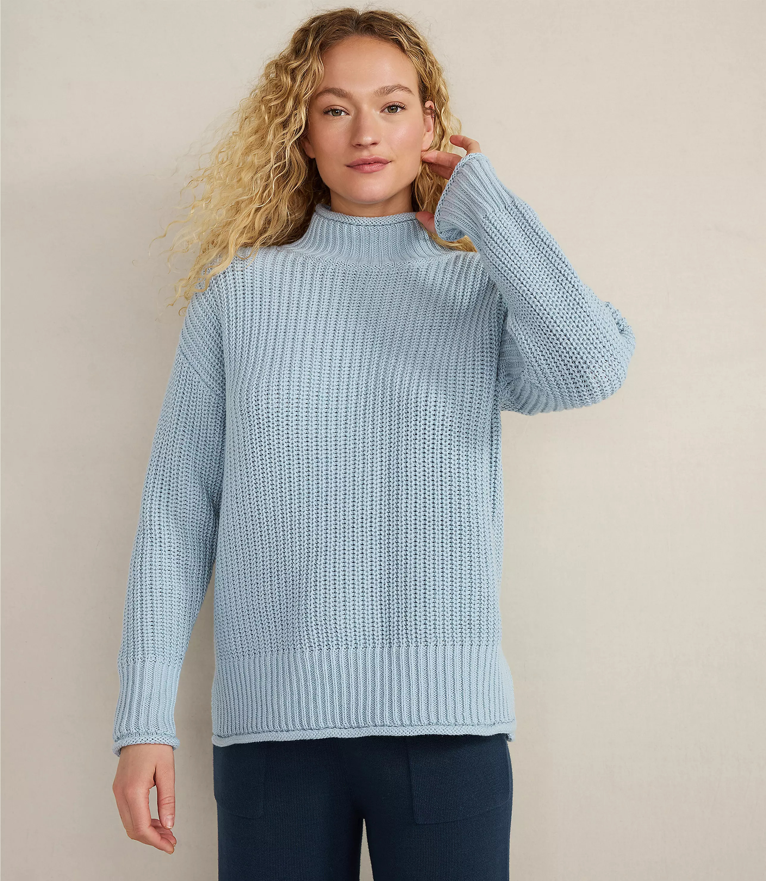 Haven Well Within Organic Cotton Roll Neck Sweater | LOFT