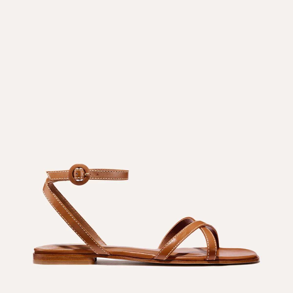The Flat Sandal - Saddle Nappa | Margaux