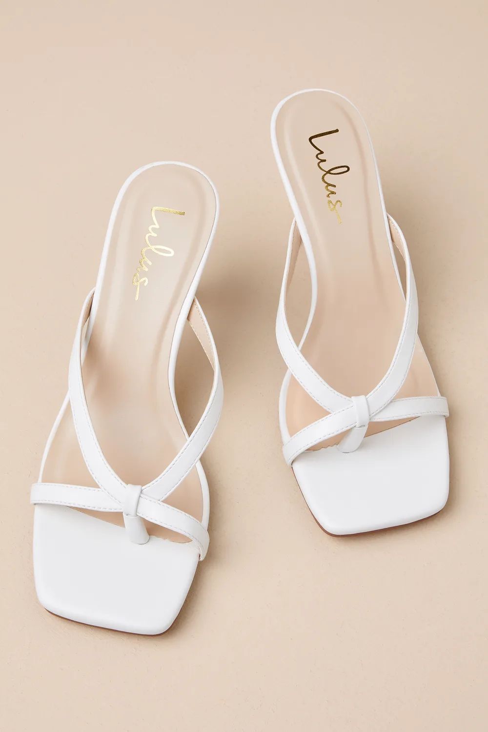 Beckette White Strappy High Heel Slide Sandals | Lulus
