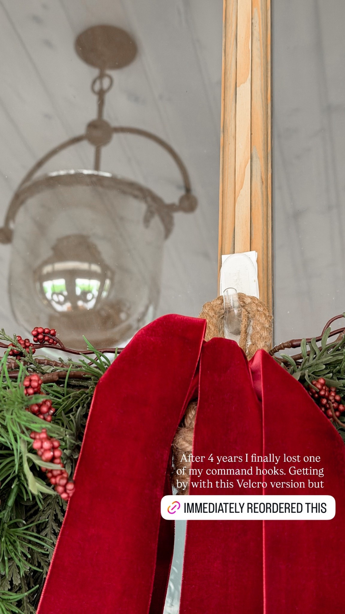 After four years, I finally lost one of my command hooks that hold my wreaths up on our front doors. Immediately re-purchased. I love that they’re clear.

Holiday decor, holiday must have, commando, wreath, hook, front porch, entry, wreath, McGee Co., studio, McGee, cedar, Norfolk, stem, holiday, stem, berries, bells, velvet, ribbon, red ribbon, Amazon home, Amazon, fine, Amazon holiday, target, magnolia, heart and hand, doormat, outdoor lighting, outdoor wall sconces

#LTKStyleTip #LTKHome #LTKHoliday