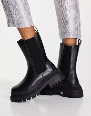 schuh Anastasia chunky calf boot in black | ASOS (Global)