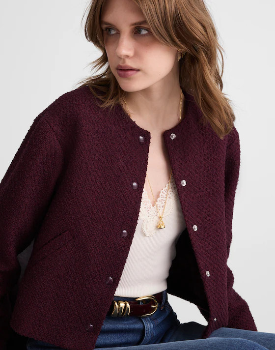 Tweed Collarless Jacket | Madewell