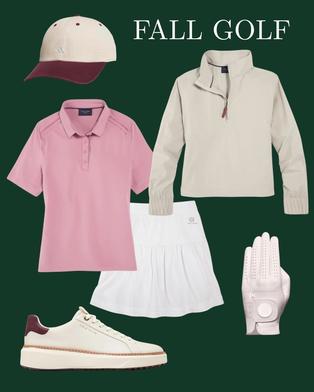Add some warmth for the fall by choosing warmer tones. Love the rose color of this polo. Paired with a cream quarter zip if the temps are cooler where you are.

#LTKActive #LTKSeasonal #LTKOver40