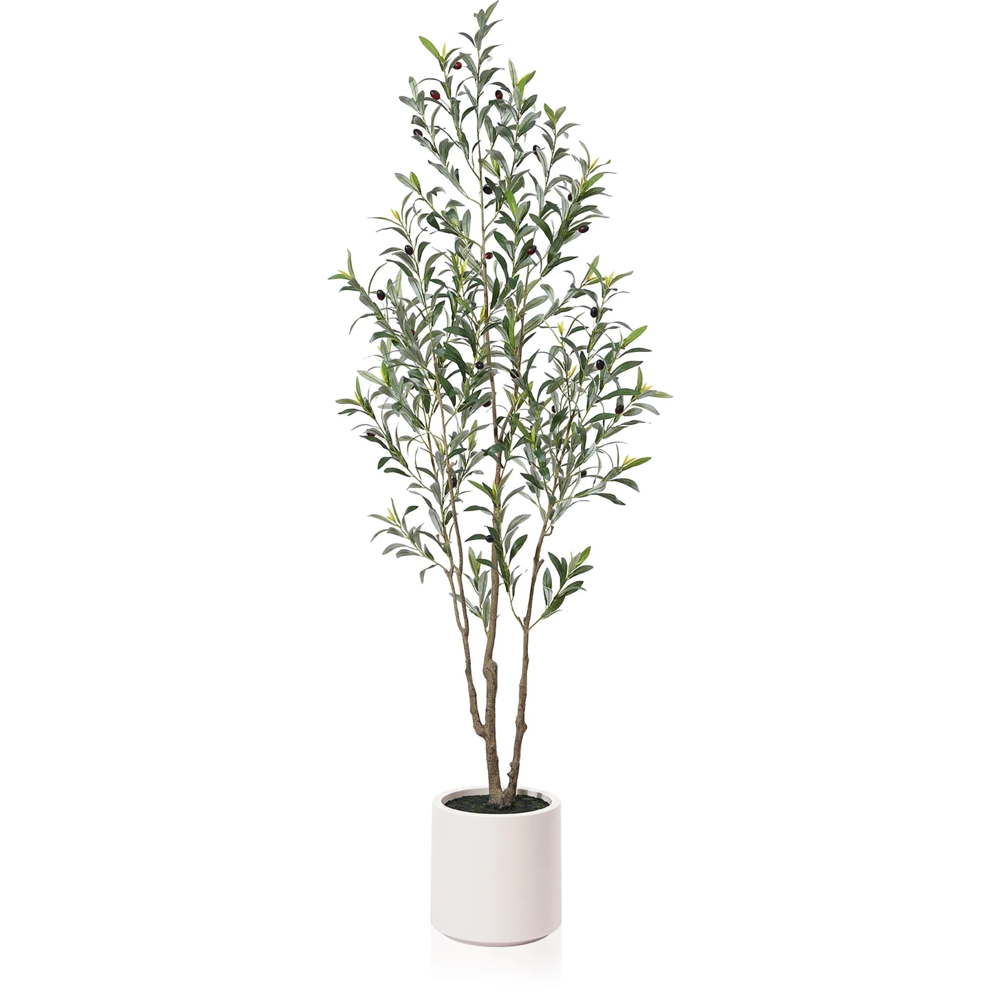 Olive Trees Artificial Indoor, 6FT Tall Faux Olive Tree with White Tall Planter, Artificial Plant... | Walmart (US)