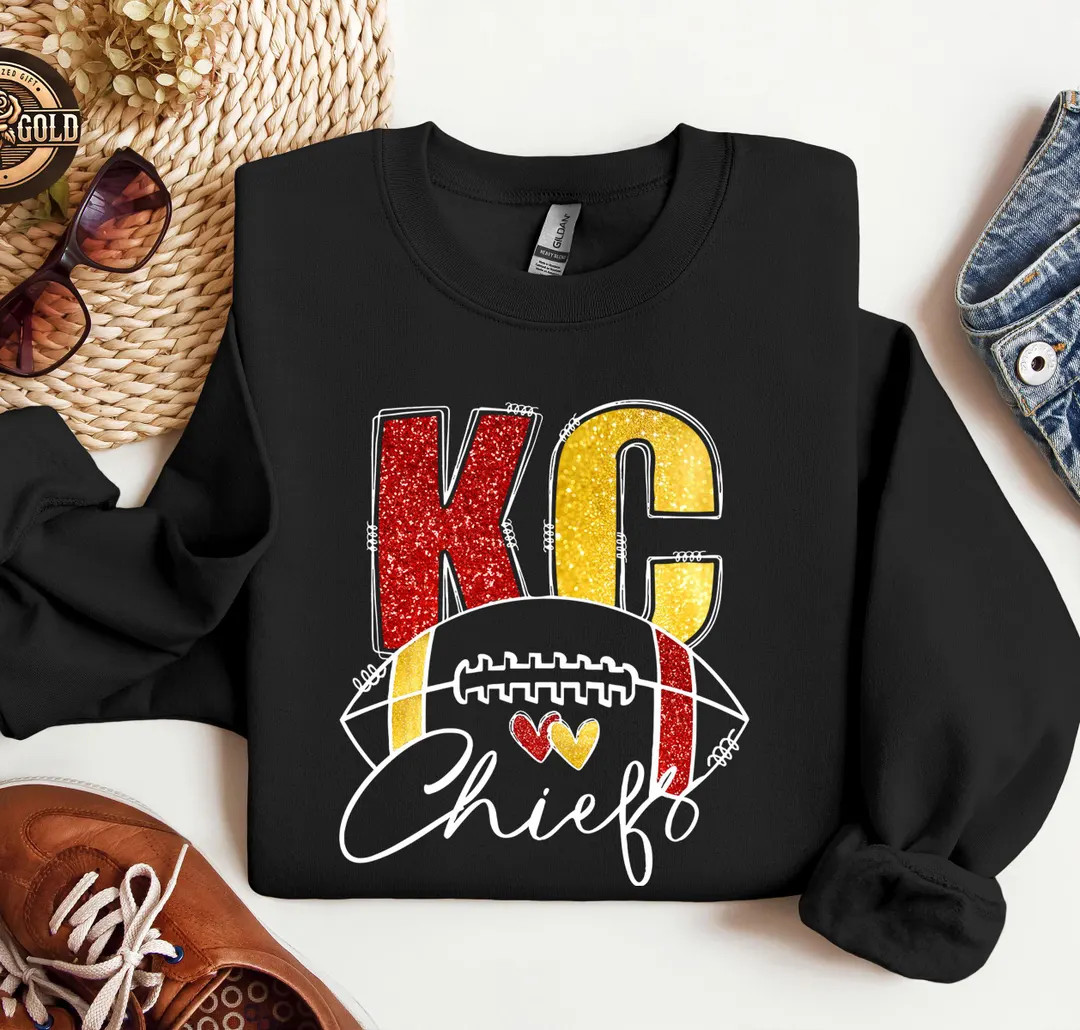 KC Chiefs Sweatshirt, KC Chiefs Hoodie, Kansas City Football Sweatshirt, Gift for Football Fan, C... | Etsy (US)