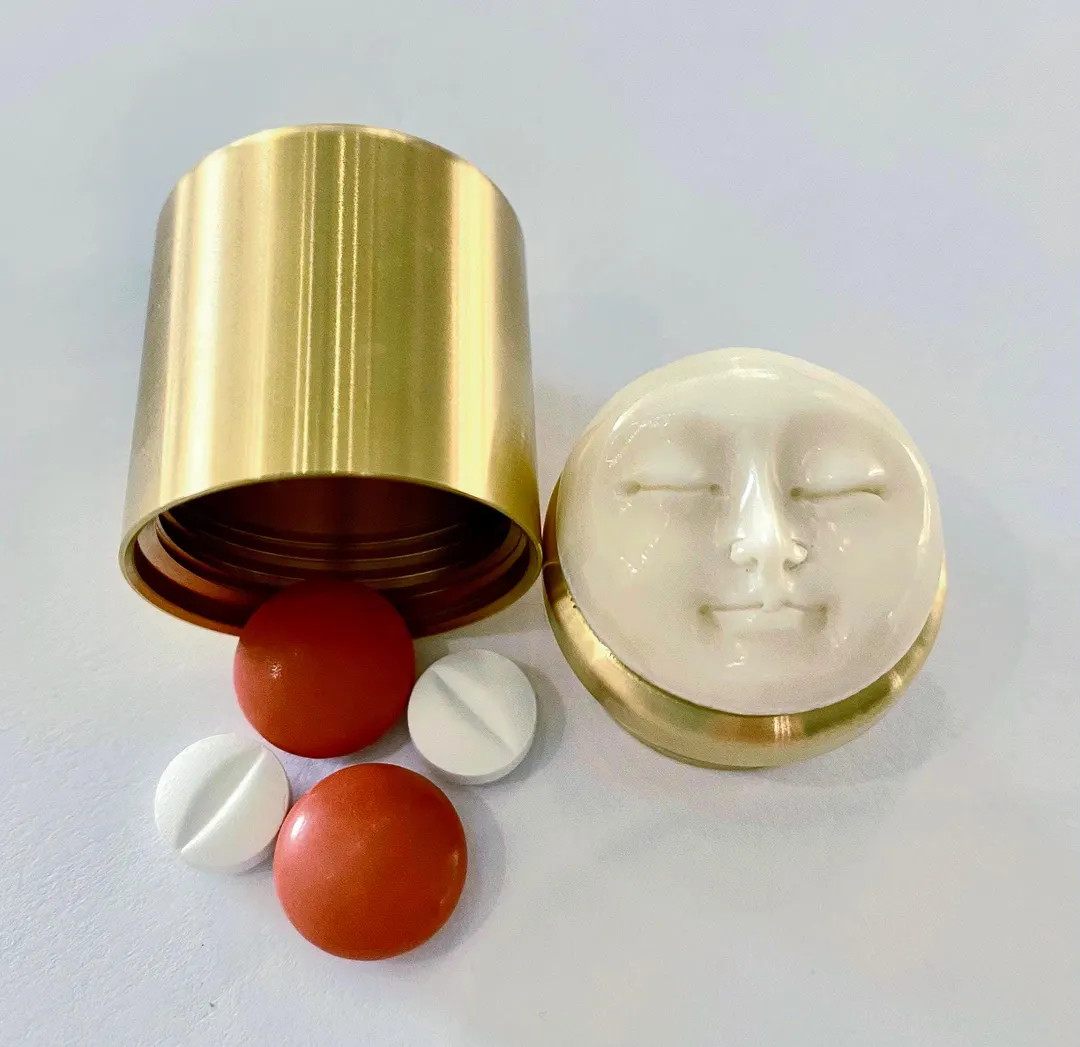 2 Sizes Moon Face, Birth Control Pill Case, Weekly Pillbox, Custom Pillbox, Pill Organizer, Pill ... | Etsy (US)