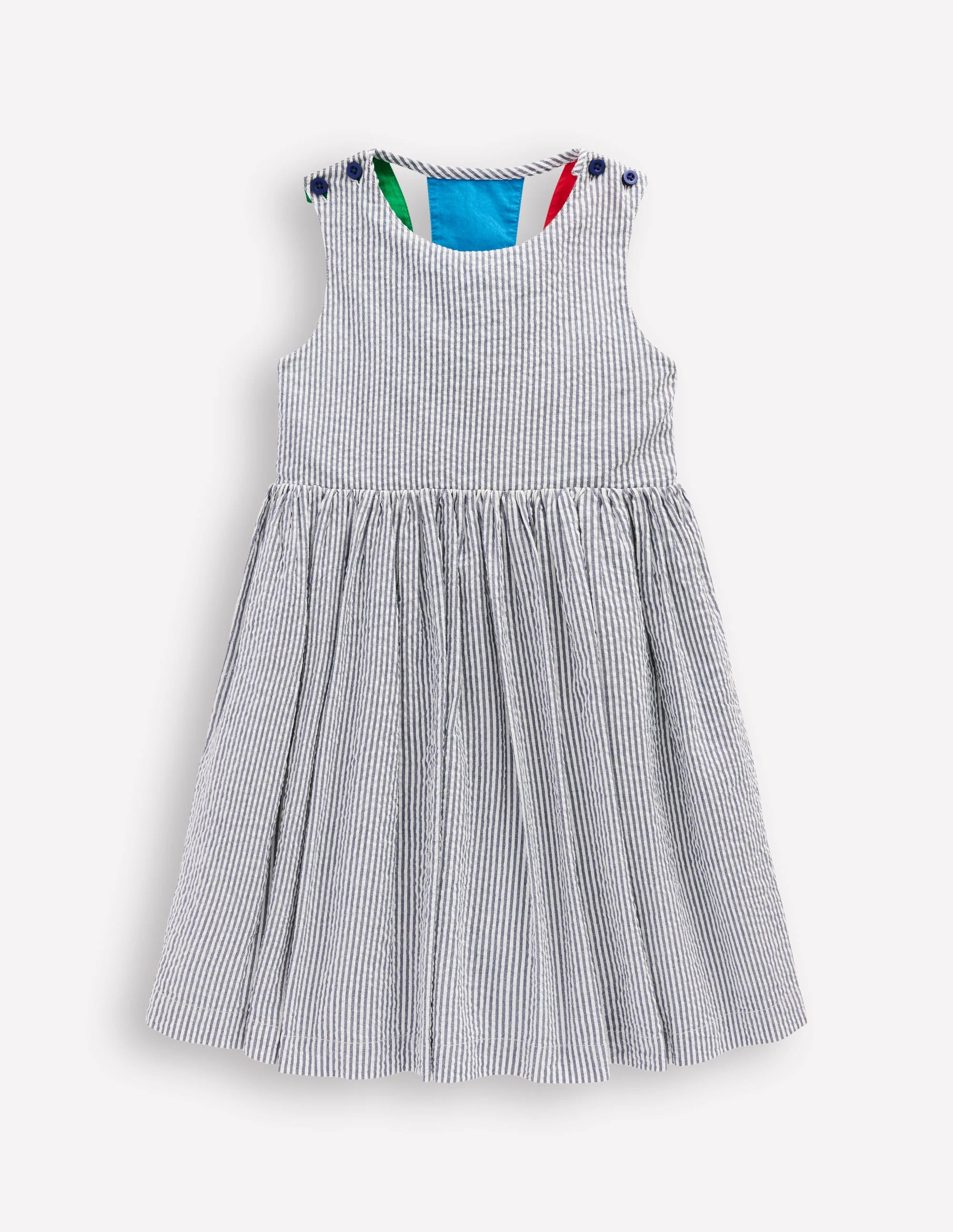 Zadie Applique Back Dress-Navy/ Ivory Stripe Sunray | Boden (US)
