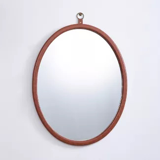 24" x 30" Oval Faux Leather Mirror with Ring - Threshold™ designed with Studio McGe... | Target