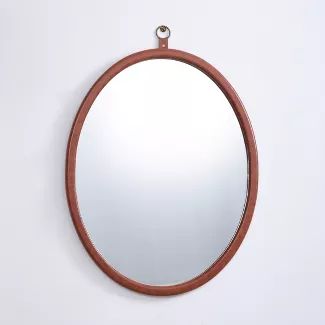 24&#34; x 30&#34; Oval Faux Leather Mirror with Ring - Threshold&#8482; designed with Studio McGe... | Target