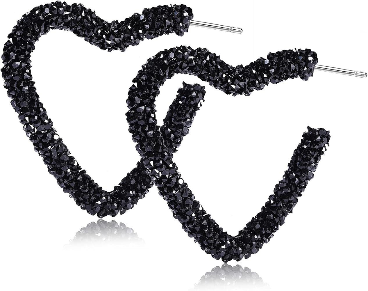 NLCAC Glitter Hoop Earrings Bohemian Sparkle Resin Rhinestone Wrapped Hoop Dangle Earrings for Wo... | Amazon (US)