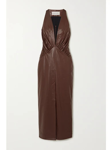 Faux leather midi dress | NET-A-PORTER (US)