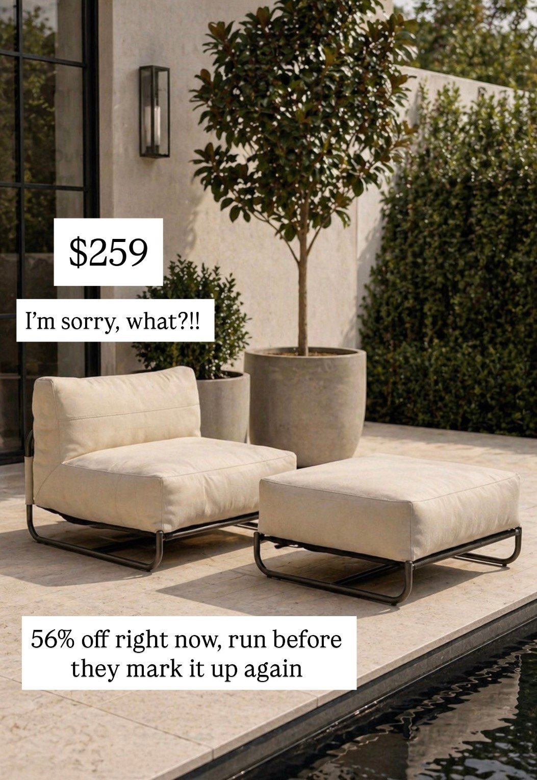 OK resort style vibes super comfy chair with foot. Rest would be perfect next to a pool or on your porch or patio on major sale right now.I’m going 

#LTKSaleAlert #LTKHome