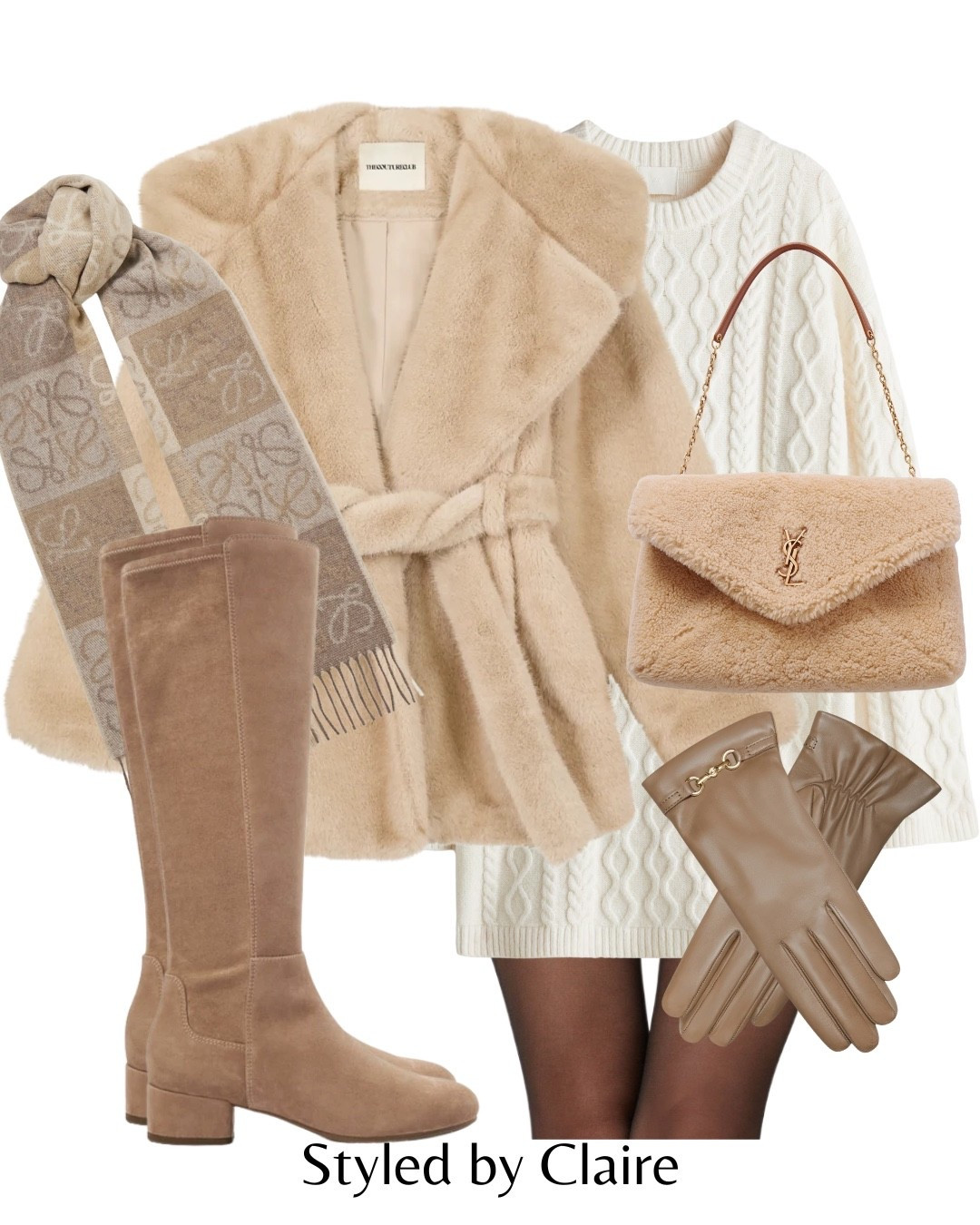 FAUX FUR🐻
Tags: couture club oversized hood coat jacket cream beige cable knit dresss dune London suede knee high boots Loewe cashmere scarf wool shearling saint laurent bag leather gloves fashion Christmas markets inspo outfit ideas chic women’s style winter wonderland capsule wardrobe 

#LTKshoes #LTKstyletip #LTKwinter