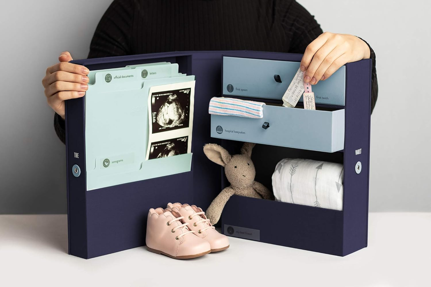 Savor | The Vault Baby Keepsake Box | Something Blue | Memory Box, Gift for Newborn, Baby, First ... | Amazon (US)