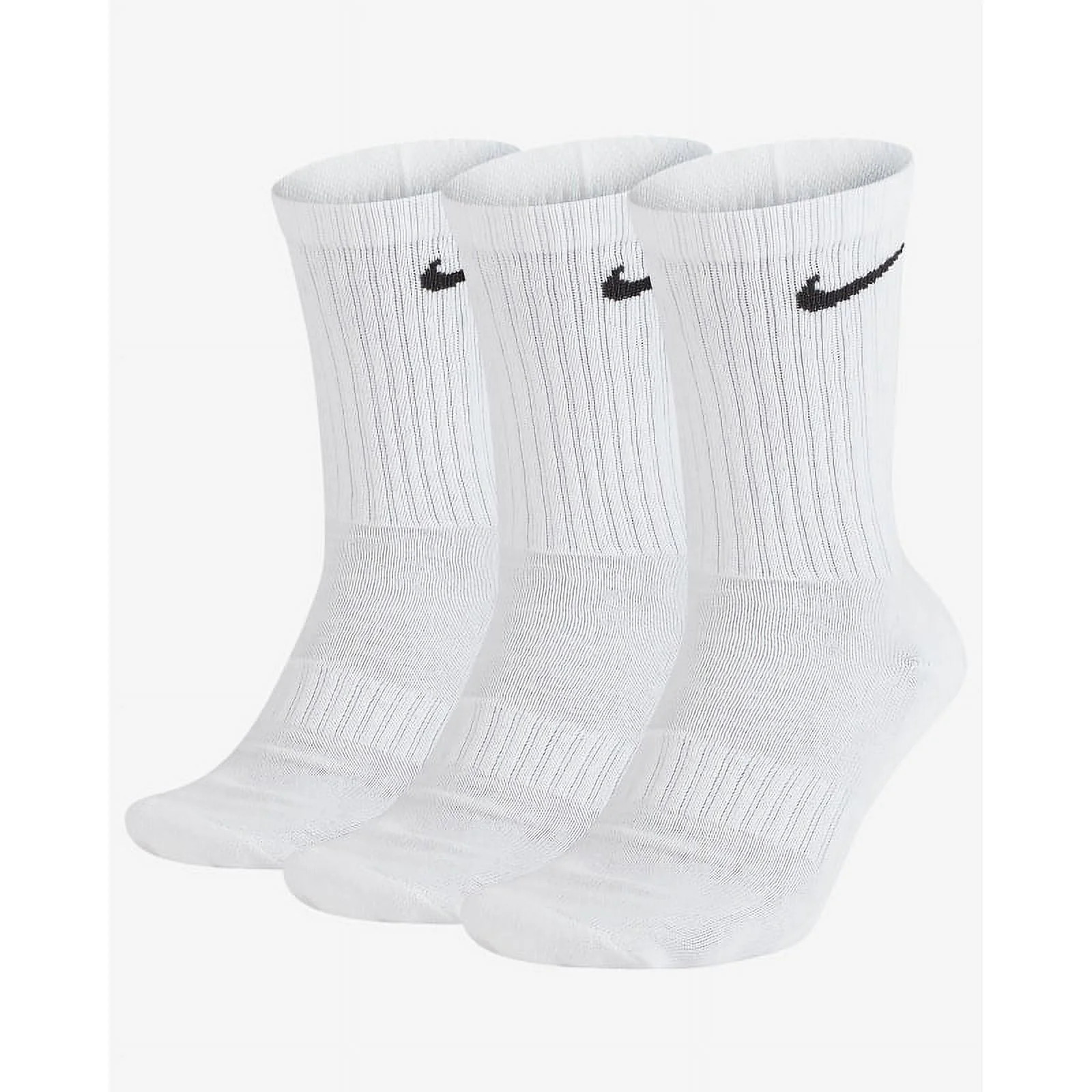 Men s Nike 3-pack Everyday Cushion Crew Training Socks Color: White Size: 8-12 | Walmart (US)
