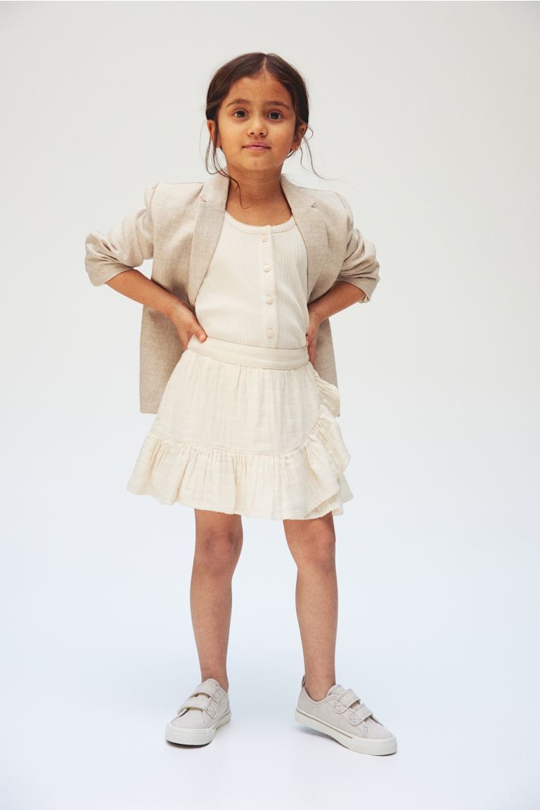 Ruffle-trimmed Skirt - Cream - Kids | H&M US | H&M (US + CA)