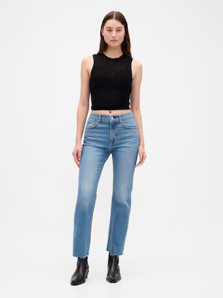 High Rise ’90s Slim Straight Crop Jeans | Gap (US)