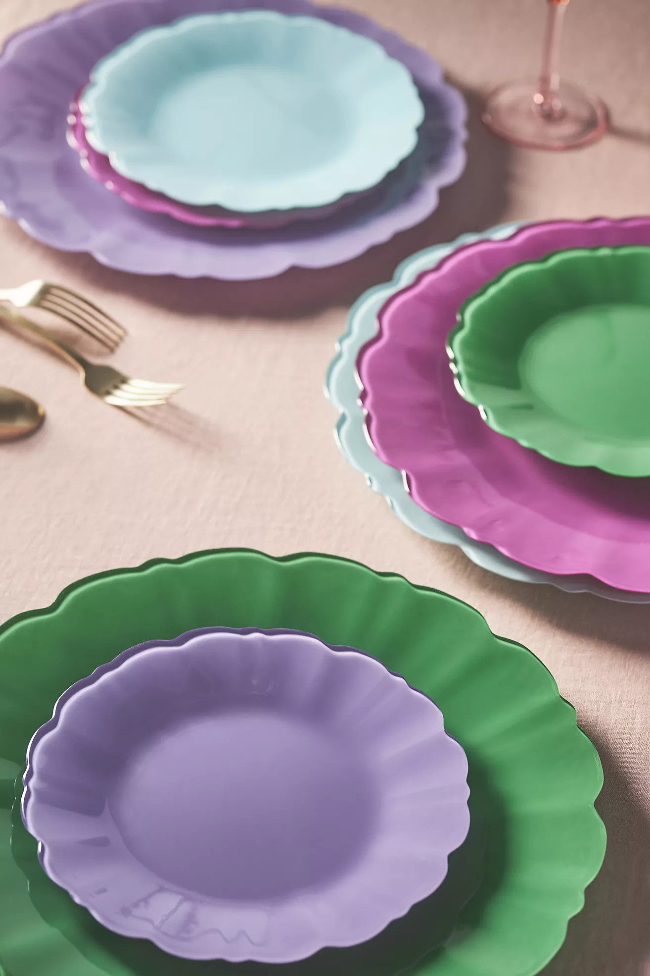 Adley Glass Dessert Plates, Set of 4 | Anthropologie (US)